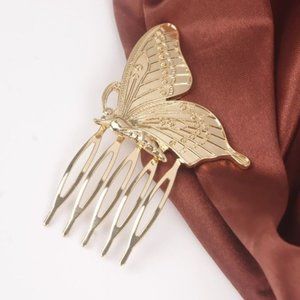 Half Butterfly Gold Hairpin
